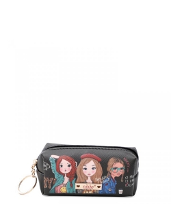 Nikky Small Rectangular Coinpurse with Key Ring NK21011 Girls Want to Have Fun